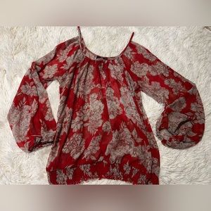 OFF SHOULDER FLOWY BLOUSE FLORAL TOP